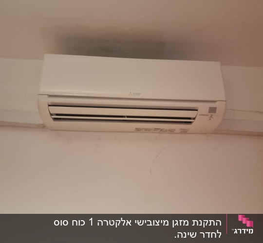יחידת מיזוג אוויר מותקנת על קיר לבן